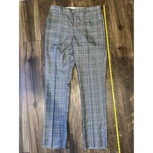 Vinci Men‎ Suit Pants Gray Plaid Tan Black Plaid Style # V2RW-7 Size 34W